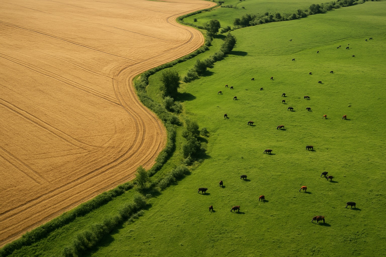 Aerial view of Washington State agricultural land.