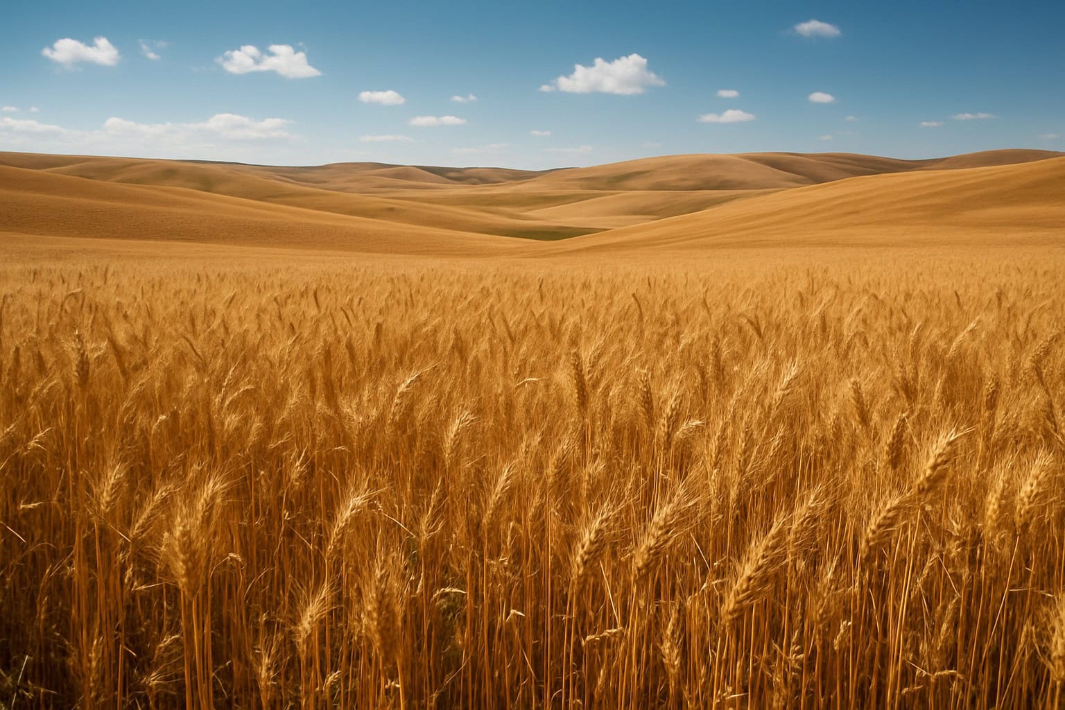 Washington State dryland wheat field with rolling hills.