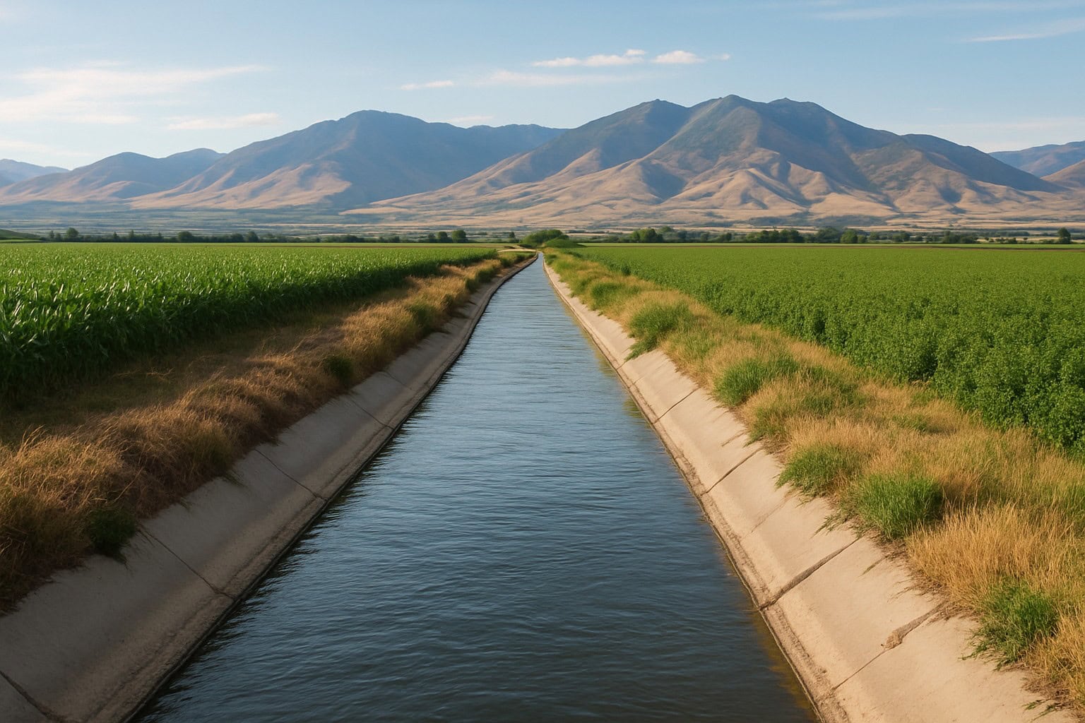 Irrigation canal in Yakima Valley, Washington.