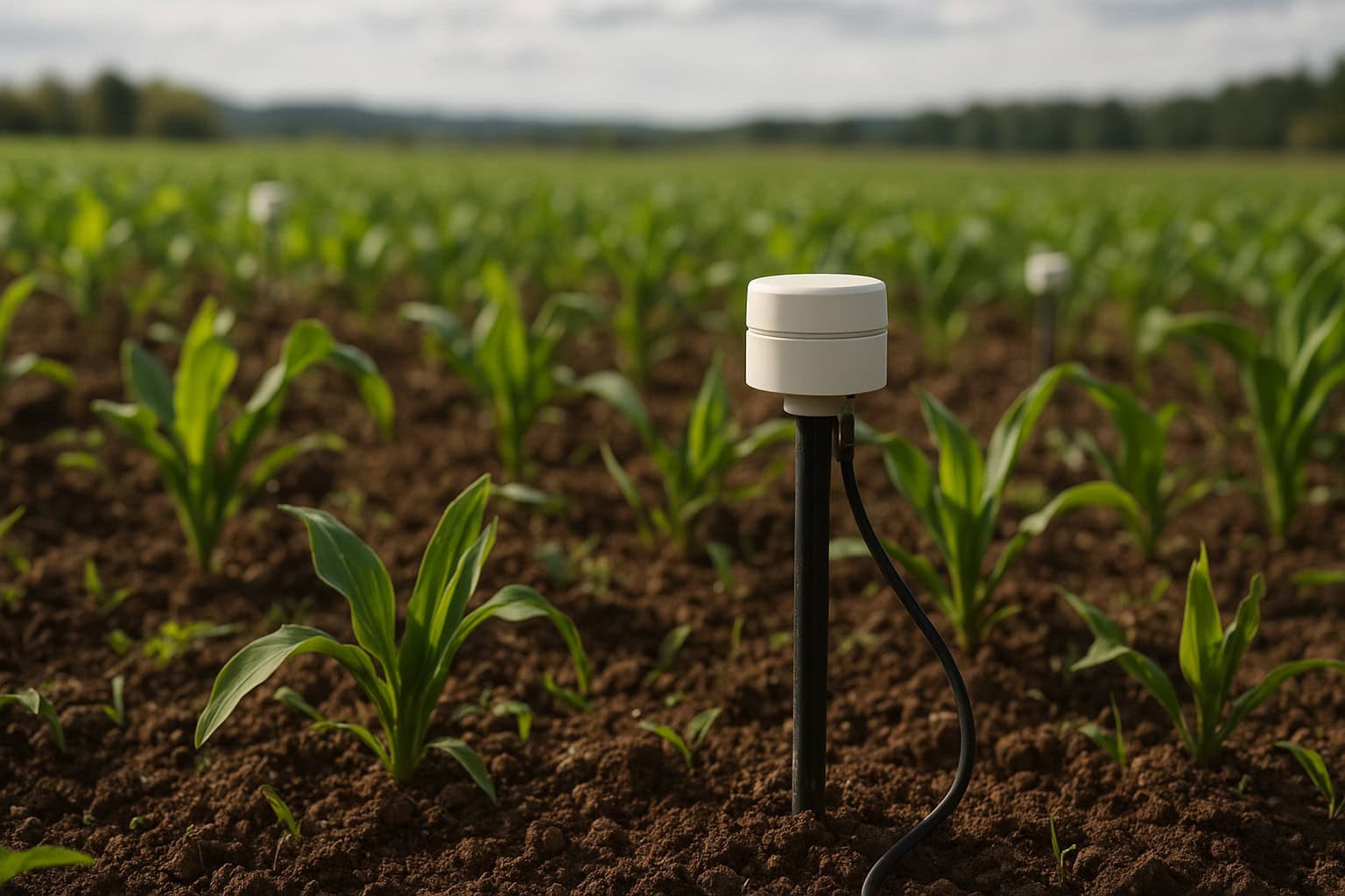 Soil moisture sensors in a Washington State field.