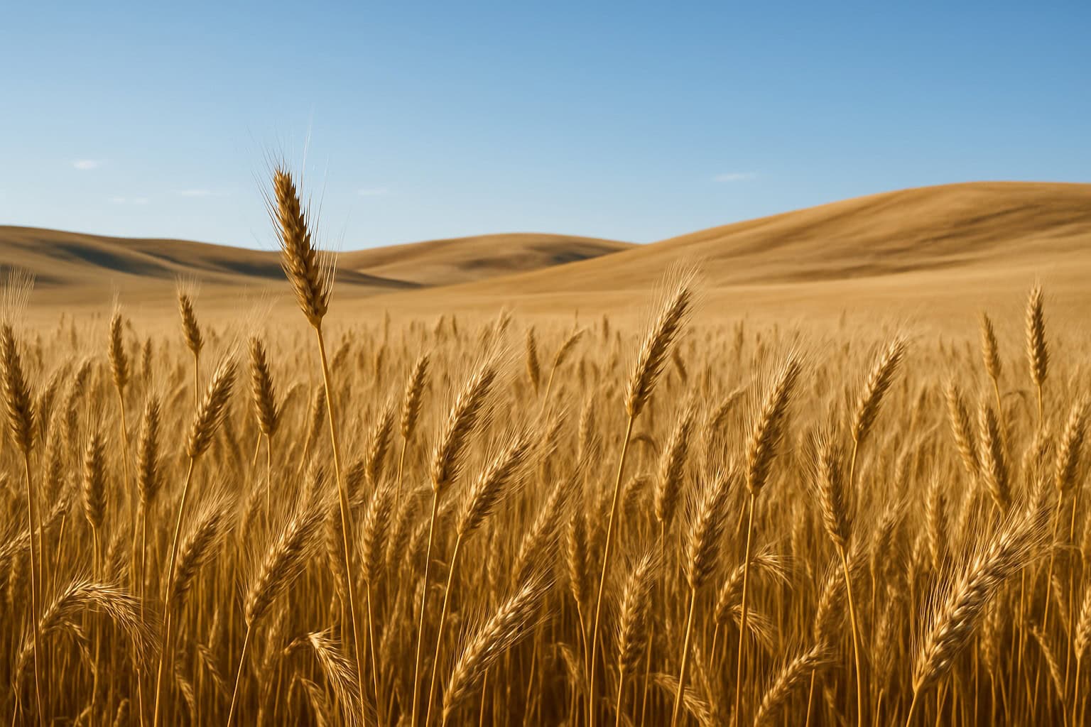 A Washington State dryland wheat field with golden wheat.