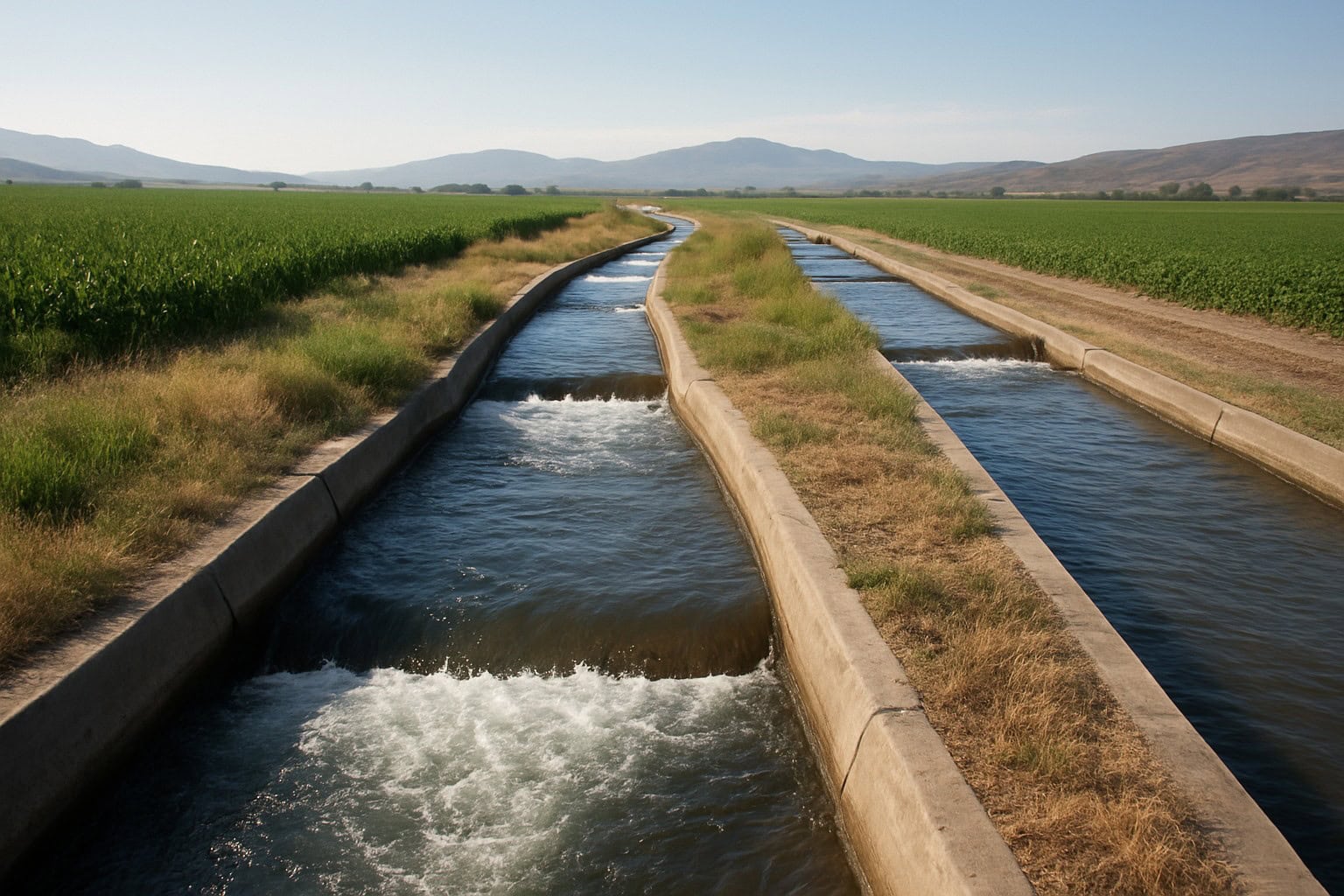 Irrigation canals in Yakima Valley demonstrating water management.