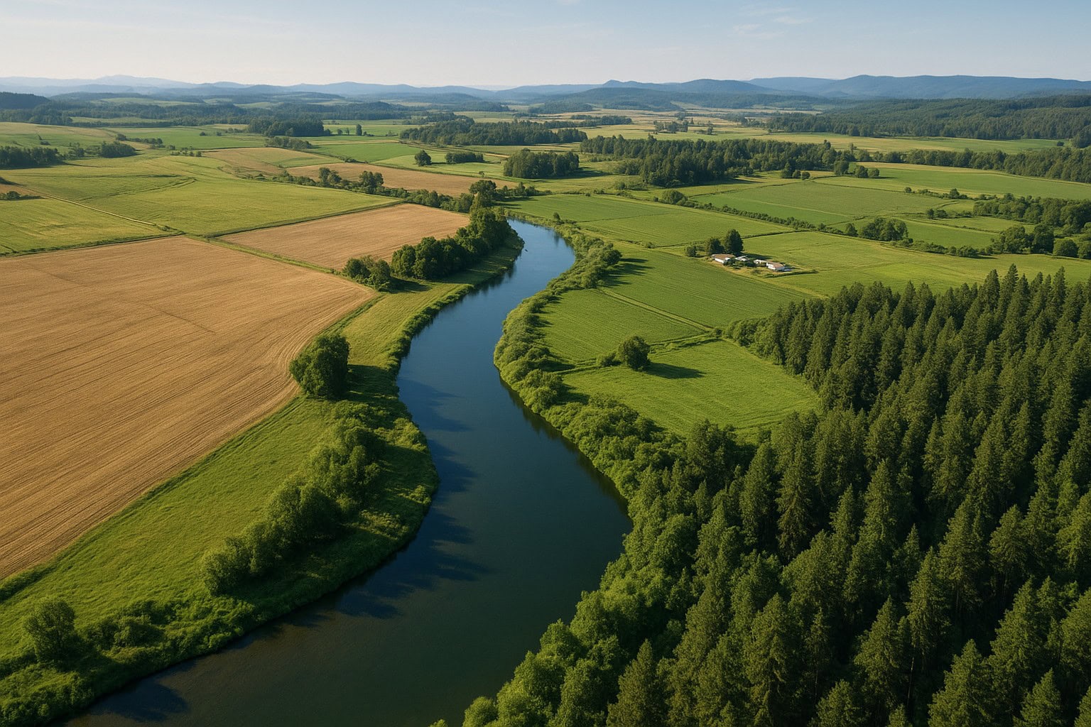 Drone capturing aerial views of agricultural property in Washington.