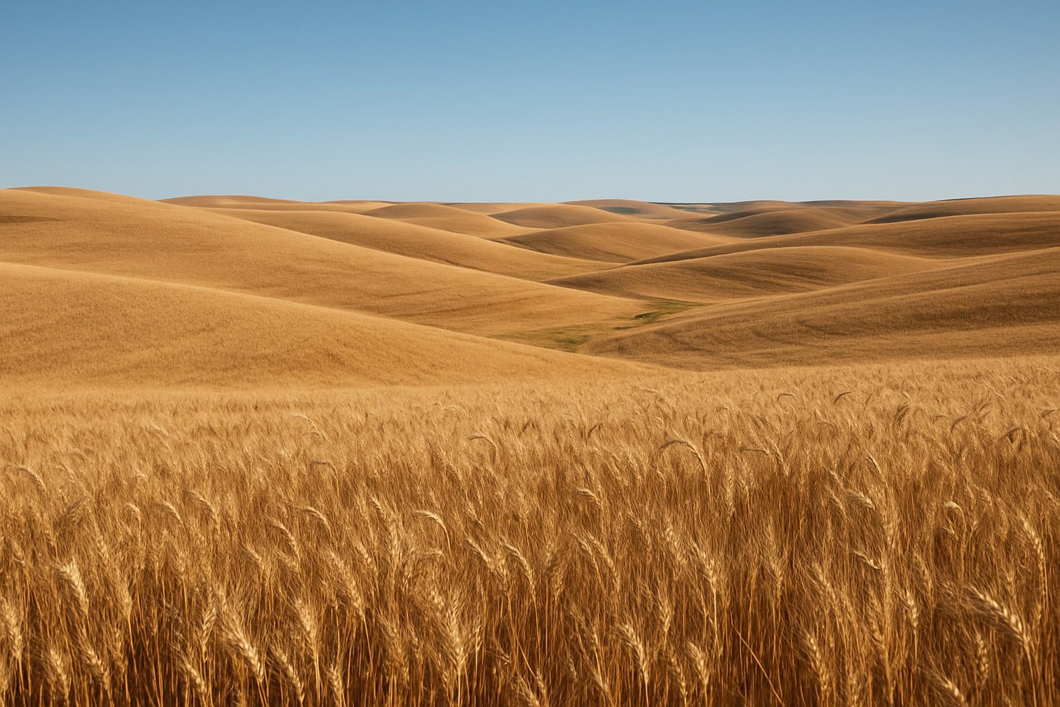Rolling hills of the Palouse with wheat fields in Washington.