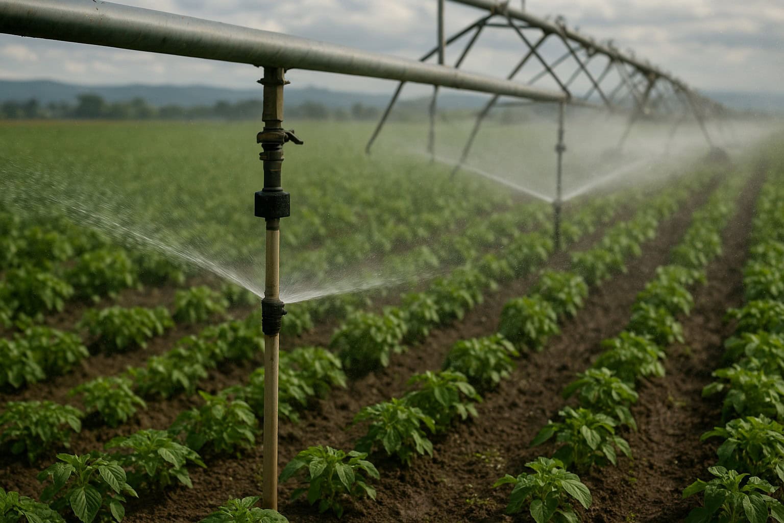 Close-up of irrigation system on a Washington State farm.