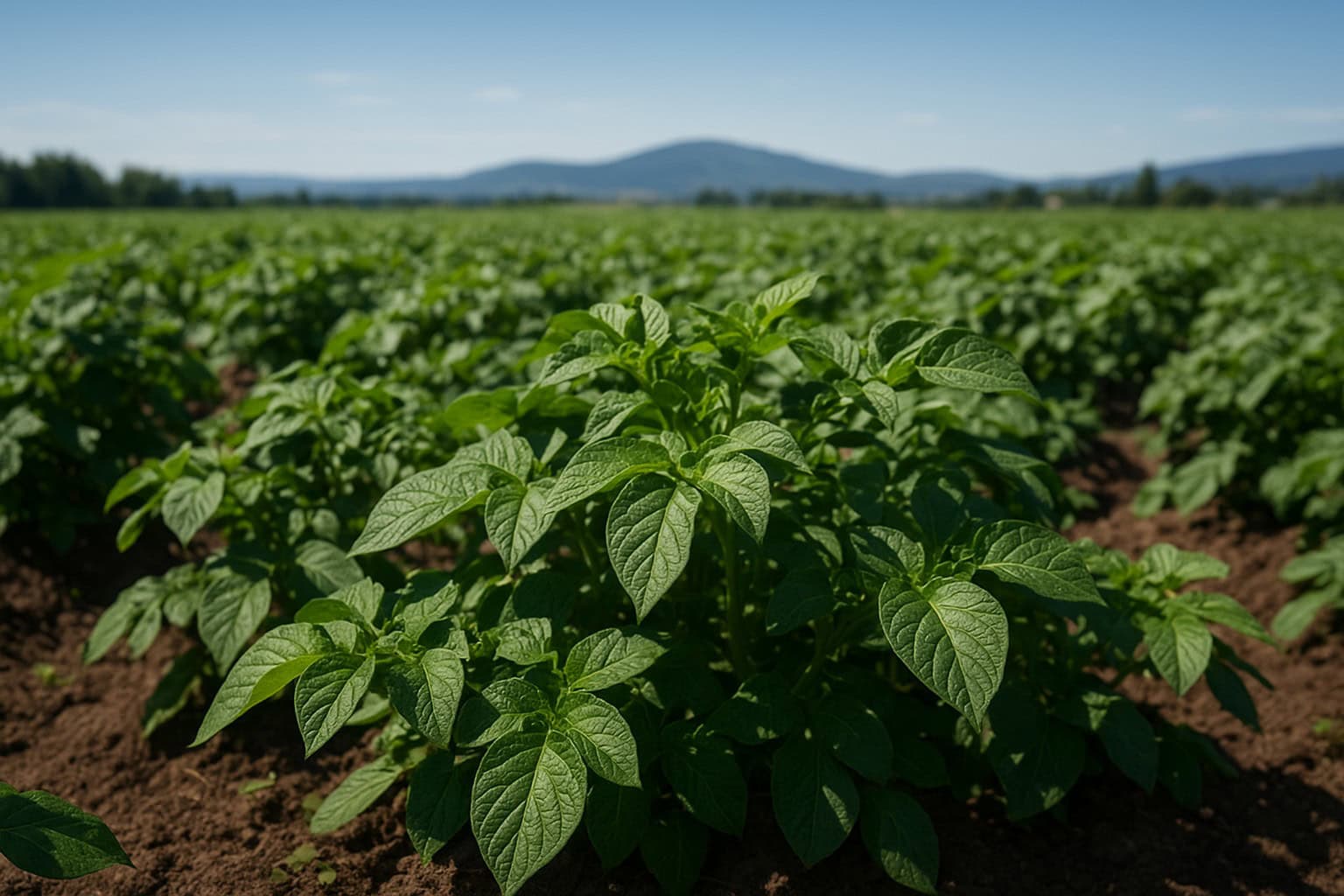 Close-up of a potato field in Washington State.