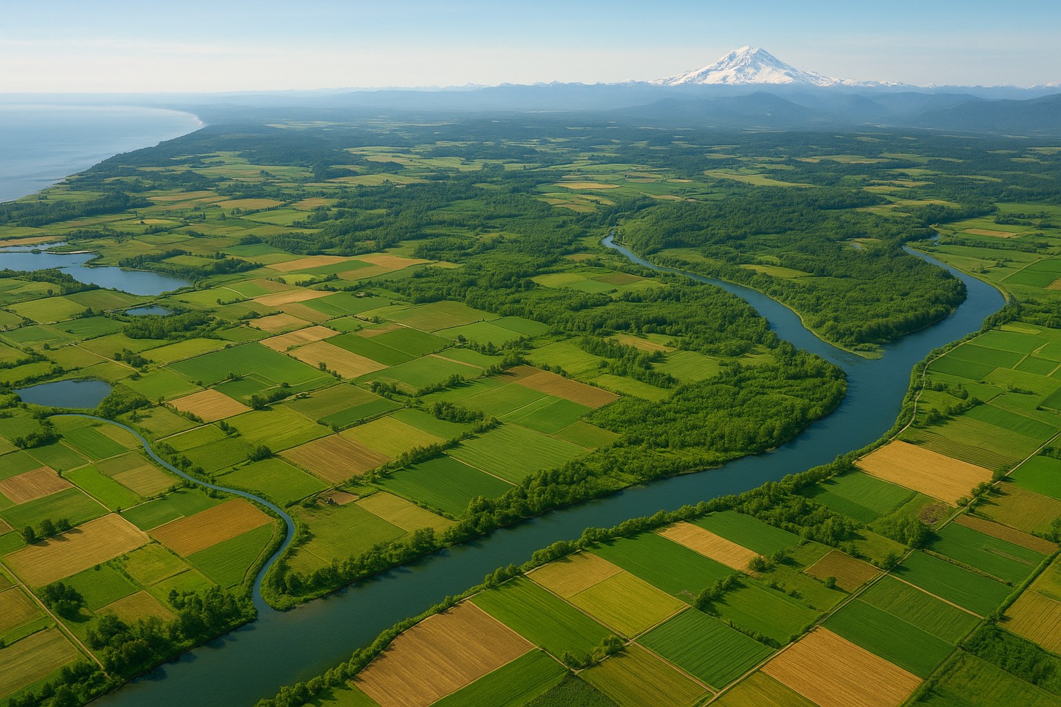 Map of Washington State highlighting agricultural zones and conservation areas.