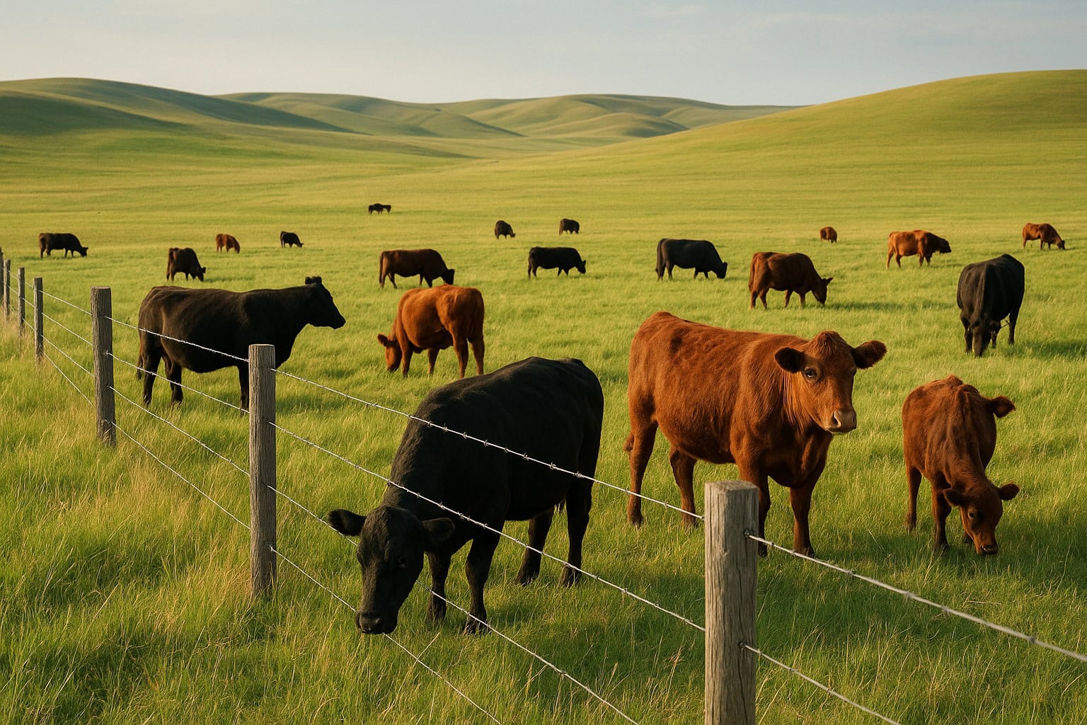 Cattle ranch in Palouse with strong fencing.