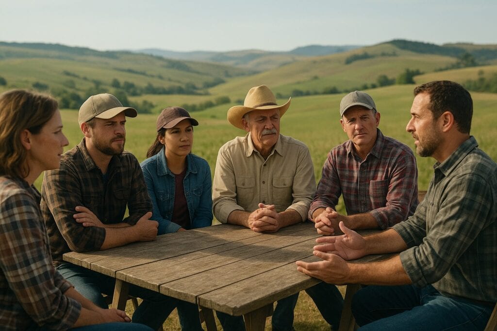 Farmers and ranchers meeting in Washington State for policy discussion.