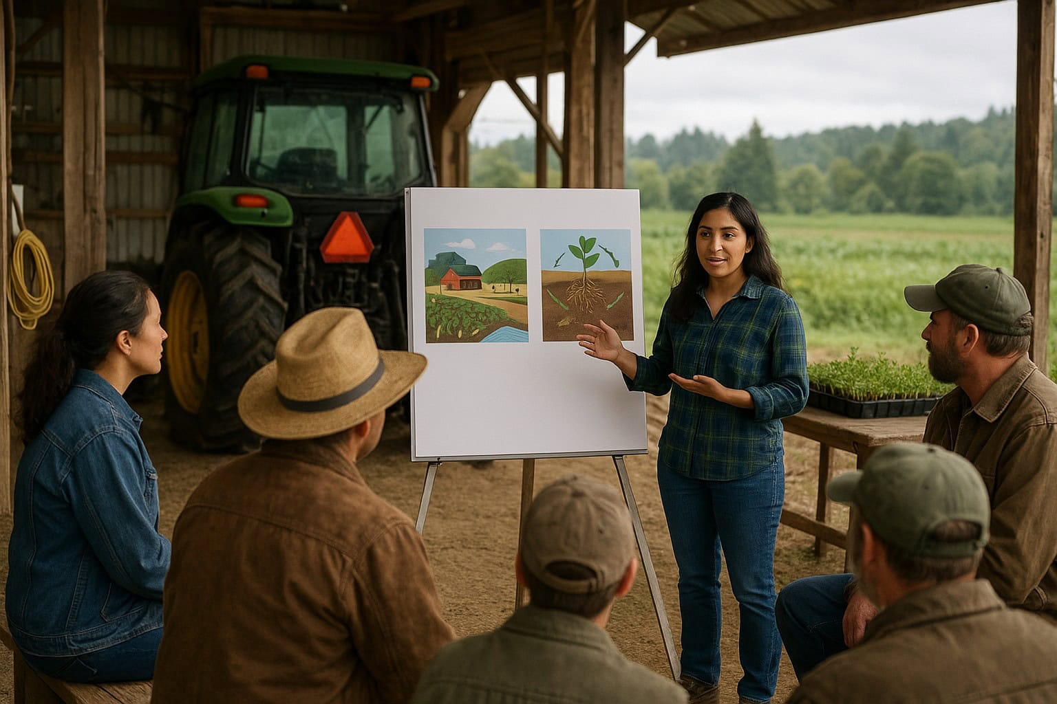 Farmers attending a sustainable farming workshop in Washington State.