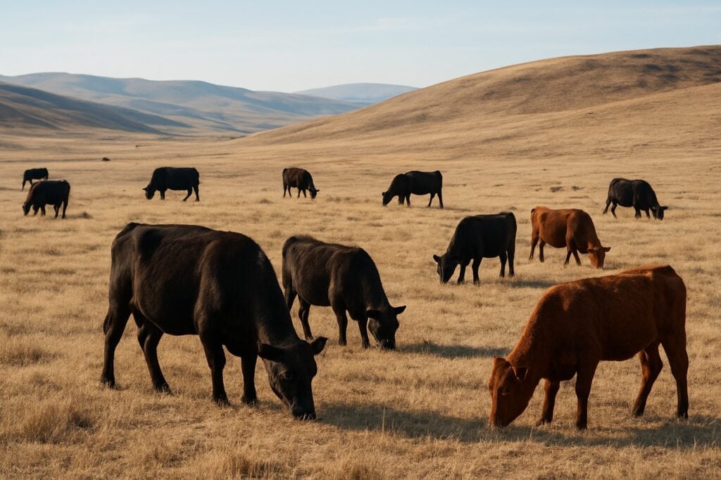 Cattle grazing in Eastern Washington to mitigate wildfire risk.