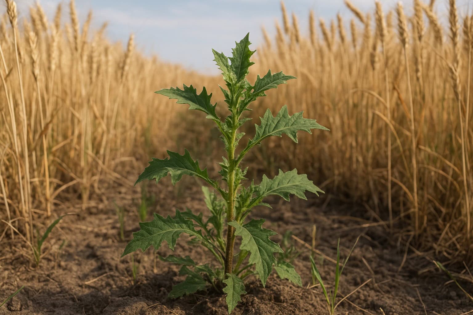 Close-up of a noxious weed in a Washington field.