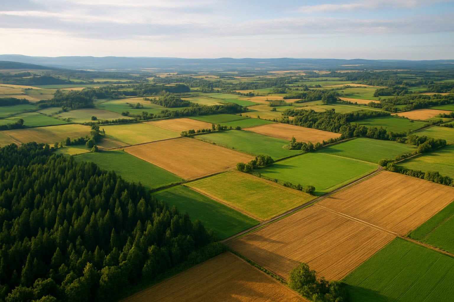 Aerial view of Washington State agricultural land.