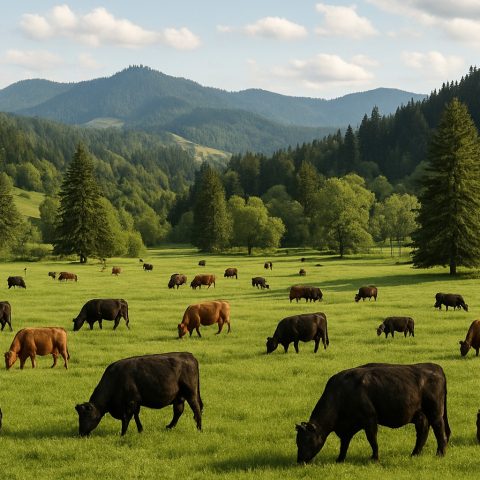 Washington State ranch with cattle grazing and diverse landscape.